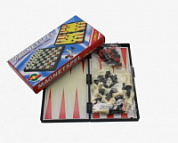 Набор магнитных игр (шашки+шахматы+нарды) 34 см.