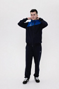 Костюм спорт мужской Aqama Club cotton suit  х/б с капюшоном т.син/син
