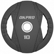 Диск обрезиненный d-51 см. 2 отверстия OKPRO 10 кг