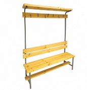 Скамейка с вешалкой и верхней полкой для раздевалок (разборная) 2000 мм