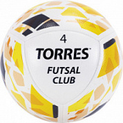 Мяч футзальный TORRES Futsal Club р.4 ПУ, 4 слоя руч.сш, бел-зол-чер FS32084