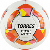 Мяч футзальный TORRES Futsal Match, р.4 32 панели, PU, 4 подкл. слоя FS32064 бело-красный