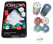 Набор для игры в покер POCER CHIPS 100 фишек с номиналом