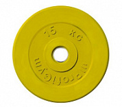 Диск обрезиненный d-51 15 кг Profigym желтый