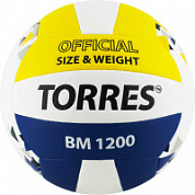 Мяч волейбольный TORRES BM1200 арт.V42035 р.5 синт.кожа микрофибра, клееный