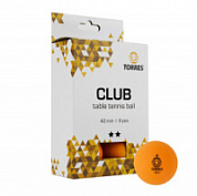 Шарик н/т Torres Club 2* TT21013 d-40 мм 6 шт оранжевый