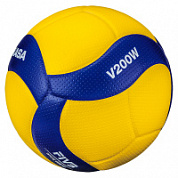 Мяч волейбольный MIKASA V200W р.5, FIVB Appr, 18пан, синт.кожа (микрофиб), клееный, бут.кам, жел-син