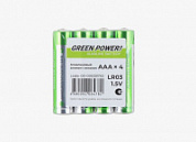 Батарейка GREEN POWERlab LR03 AAA Shink 4 Alkaline 1.5 V				