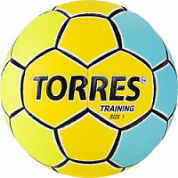 Мяч для гандбола TORRES Training р.1 латекс, 4 подкл.слоев желто голубой