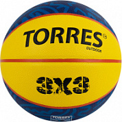 Мяч баскетбольный TORRES 3x3 Outdoor B322346 р.6  (стритбол) желтый синий 