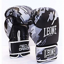 Перчатки бокс LEONE ARMY черно - серый кожа