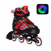Коньки роликовые раздвижные Alpha Caprice Racing Red LED подсветка колес