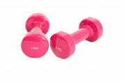 Гантели 1 кг виниловые DB-100 (Розовый)
