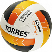 Мяч волейбольный TORRES Simple Orange арт.V32125 р.5 синт.кожа ТПУ, маш.сшивка