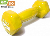 Гантели 1 кг виниловые GO DO желтый