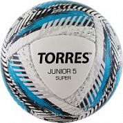 Мяч футбольный TORRES Junior-5 Super HS р.5, вес 350-370 г,глянц.ПУ, 4 сл, 16 п, руч.сш, F320305