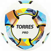 Мяч футбольный TORRES Pro, р.5, 14 панел. PU, 4 подкл. слоя, ручная сшивка, бело-золот-черн